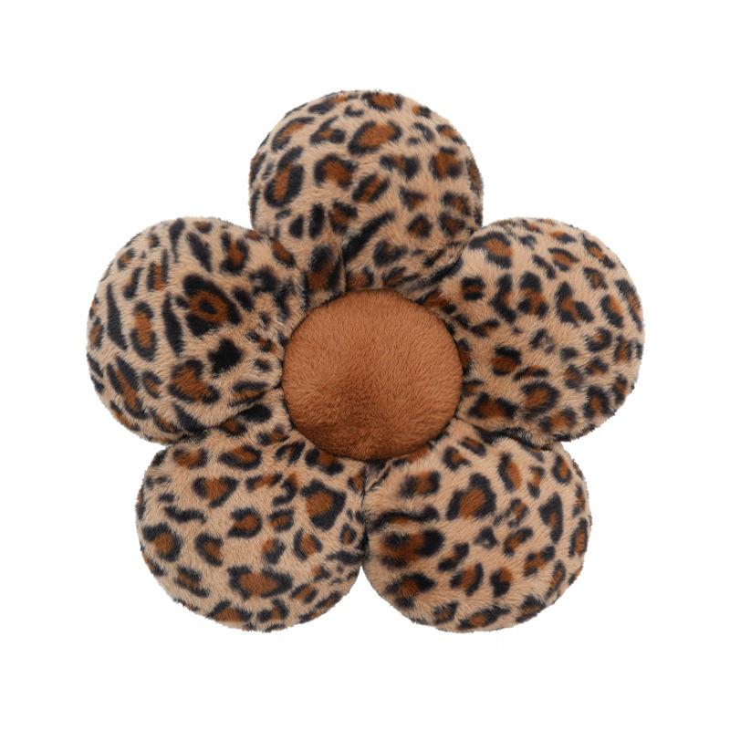 Comfortable Car Seat Decoration Bow Plush Seat Cushion Leopard Print Car Headrest  Cushion Front