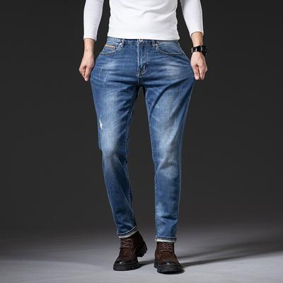 Jeans for Men's High-end Spring Straight Tube Elastic Trendy Pants for Men's Clothing Pants