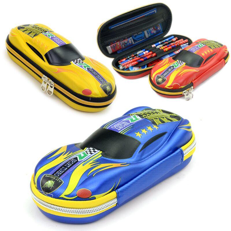 3D závodní auto penálky Kreslené školní penál pro děti krabička na psací potřeby EVA plastové pouzdro na tužky chlapec roztomilý sáček na pera dárky
