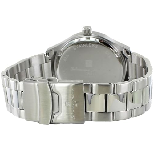 Salvatore Marra Men's Watch with Date Calendar, 5 ATM Water Resistance, Stainless Steel Bracelet [Official Japanese Product] (No. 6, Yellow)