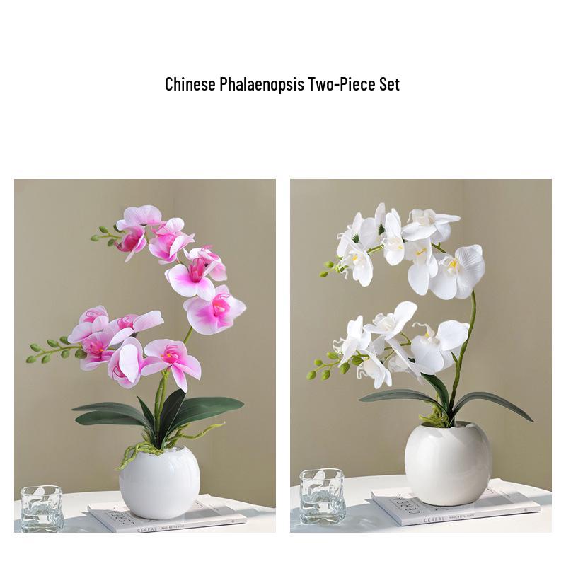 Sztuczna Phalaenopsis Sztuka Florystyczna Roślina w Doniczce: Dekoracyjna Plastikowa Kwiat do Salonu lub Stołu Jadalnego