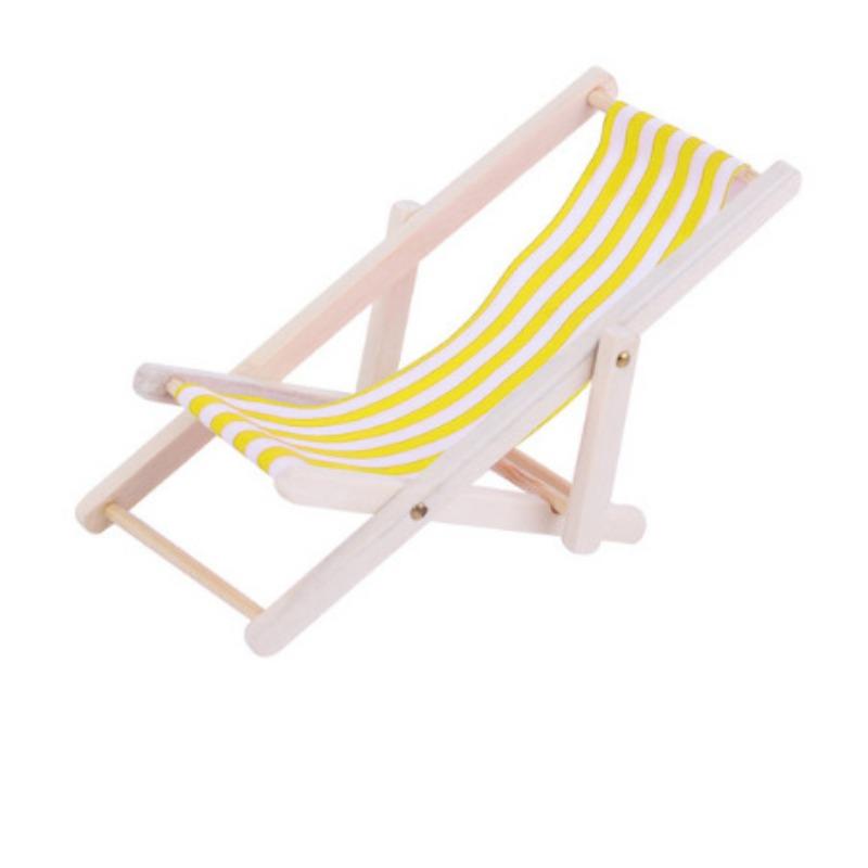 2 Stück 1/12 Miniatur-Liegestuhl, Holz-Liegestuhl für Heimwerker, Zen-Garten, Strand-Mikro-Landschaftsdekoration, Mini-Möbel-Modellzubehör