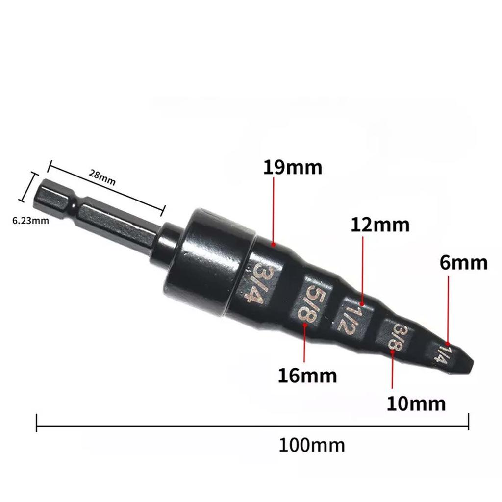 5-in-1 Swage Tube Expander, Air Conditioner Copper Pipe Swaging Drill Set Refrigeration Copper Tubing Tool with 1/4 to 3/4" Bits