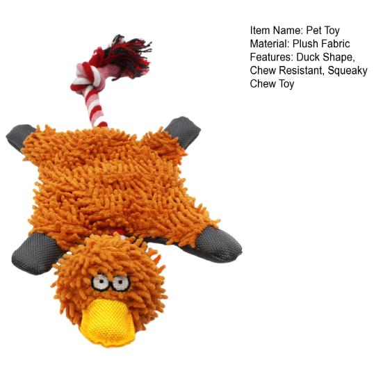 Plush Duck Dog Toy Indestructible Stuffed Animal Squeaky Toy Rope Knot Chew Toy for Aggressive Chewers Puppy Teething And Fetch Play