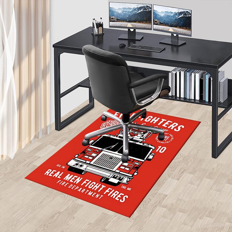 

Firefighter Chair Mat: Home Decor, Office Carpet, Gift for Firefighters - Suitable for bedrooms, living rooms, and various rooms.0109047A 60cm by 90cm
