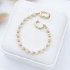 5-6mm Baroque Freshwater Pearl Bracelet for Women Girls Heart Rectangle clasp 16cm+3cm 18k Gold Adjustable Bracelet Jewelry Gift