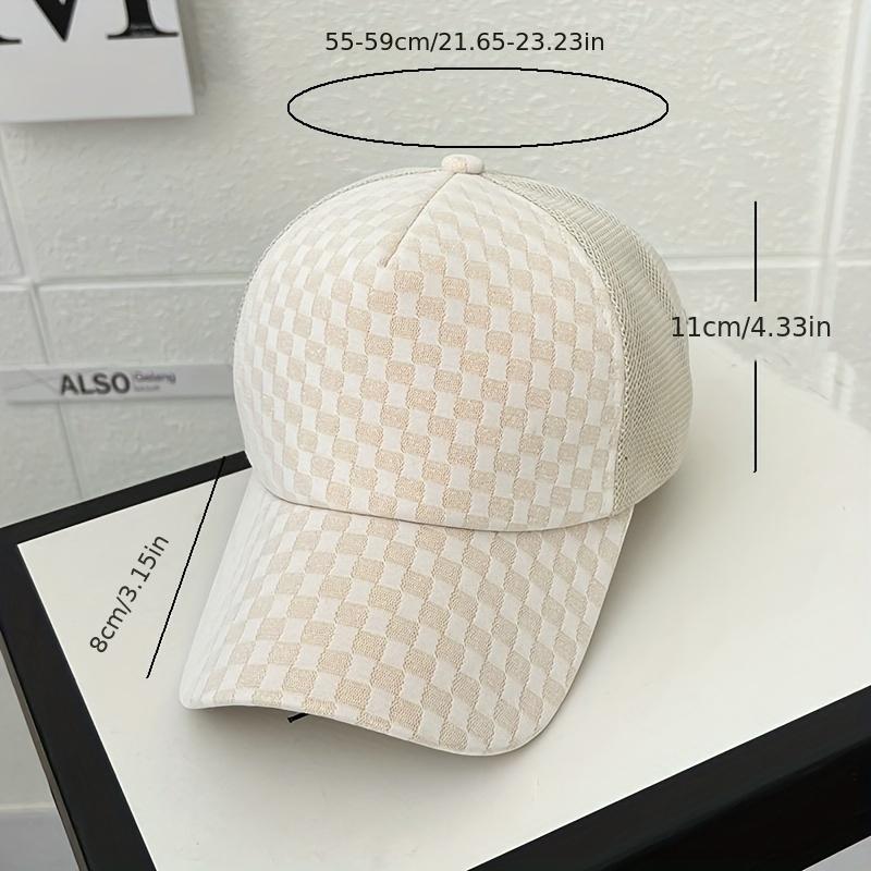 Versatile Checkerboard Duck Tongue Net Hat Summer Casual Sunshade Sun Hat Fashion Face Show Small Sports Baseball Cap