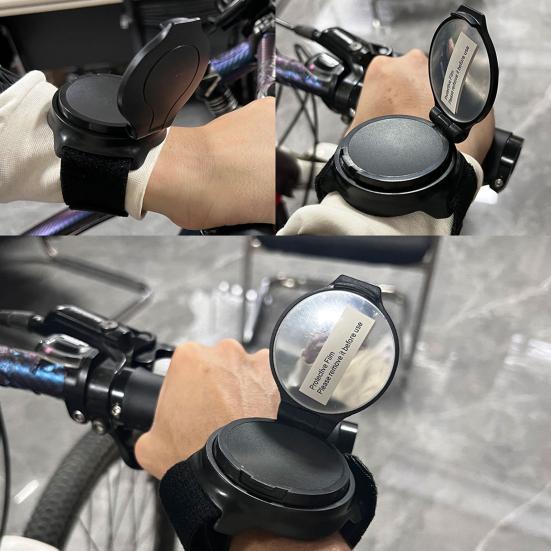 Bike Rearview Mirror Wristband 360 Degrees Rotation Adjustable Lightweight Cycling Wrist Rear View Mirror