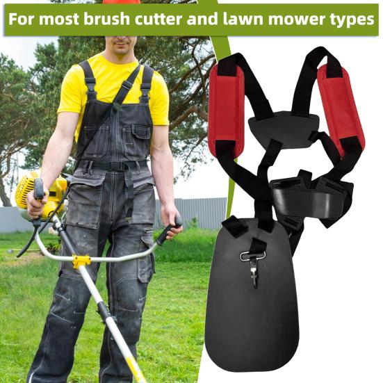 Universal Trimmer Harness Adjustable Strimmer Harness Padded Double Shoulder Straps with Belt for Brush Cutters Garden Grass Trimmer