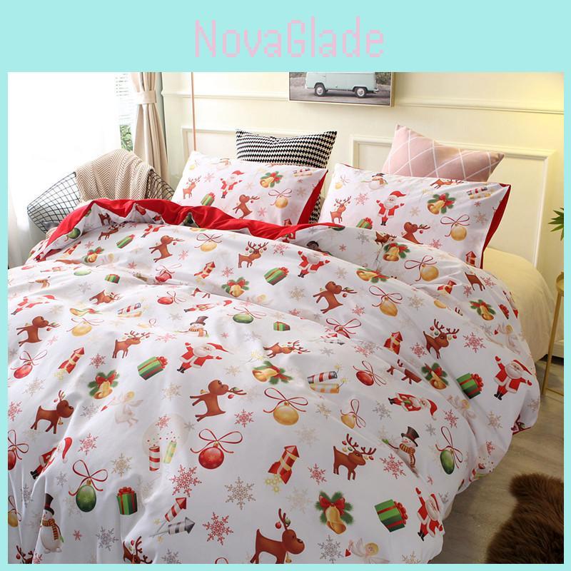 Classic Father Christmas Duvet Cover Quilt Set Available In Single Double King Sizes