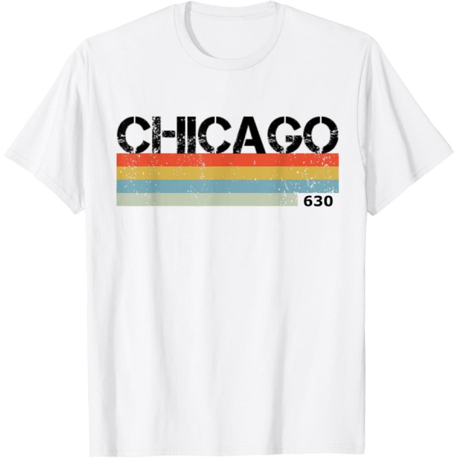 Chicago Area Code Vintage Retro Stripes T-Shirt XXXXXL белый