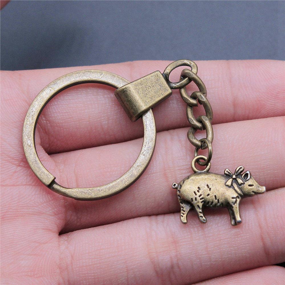 Cat Dog Rabbit Cute Pets Trio Antique Bronze Metal Keychain Best Seller Gift for Animal Lovers