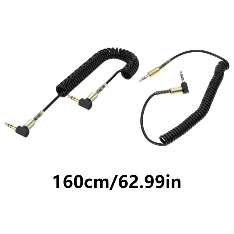 3.5mm Elbow Spring Expansion Sound Adapter 3.5mm To 3.5mm Male Plug Sound Cable Flexible Spring Cable AUXs Line