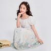 Girls' Summer Floral Puff Sleeve Princess Dress