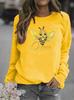 Damen Hoodie mit Bienenprint und Rundhalsausschnitt