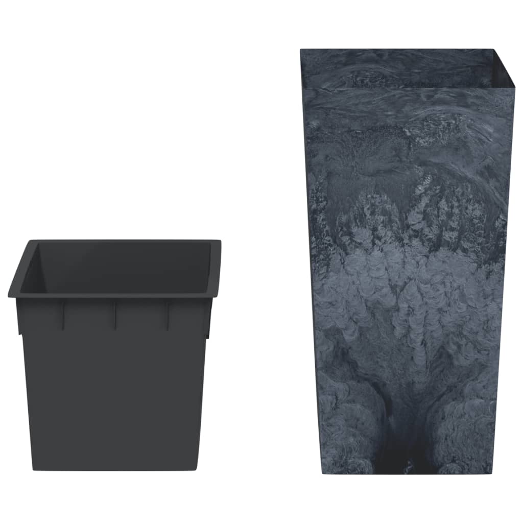 Pot with Inner Container, Anthracite, 21/49 L, PP Concrete