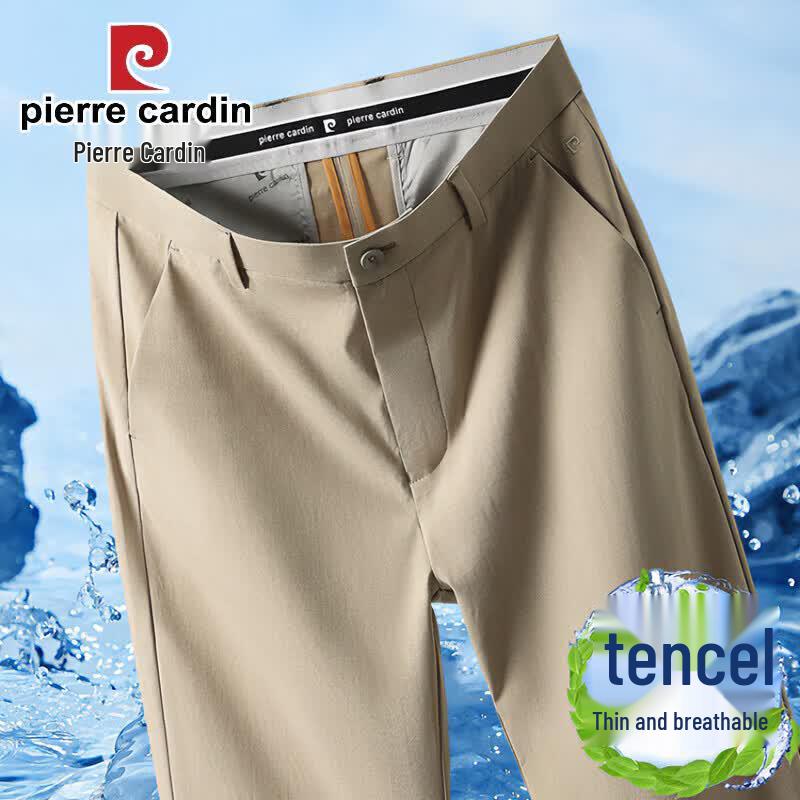 Pierre Cardin Men s Tencel Blend Straight Fit Business Casual Trousers 35