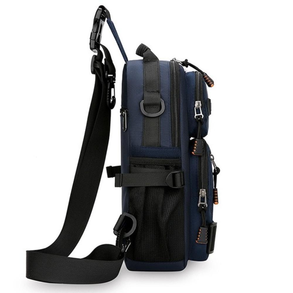 Shoulder Bag Sports Message Bag Multi Pockets Crossbody Bag Simple Men Chest Bag Boys