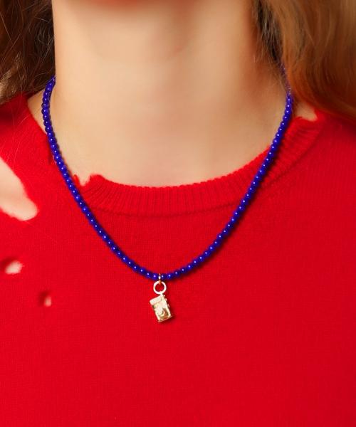 Bonbeau Blue Glassball Gold Pendant Point Necklace 4Mm Blue Glassball 4 Types Pendant Point Necklace
