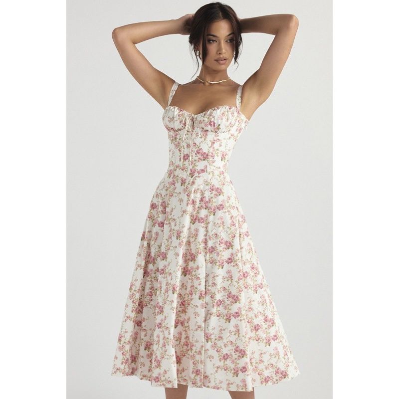 Floral Sexy Slit Suspender Dress Floral Sexy Slit Camisole Dress
