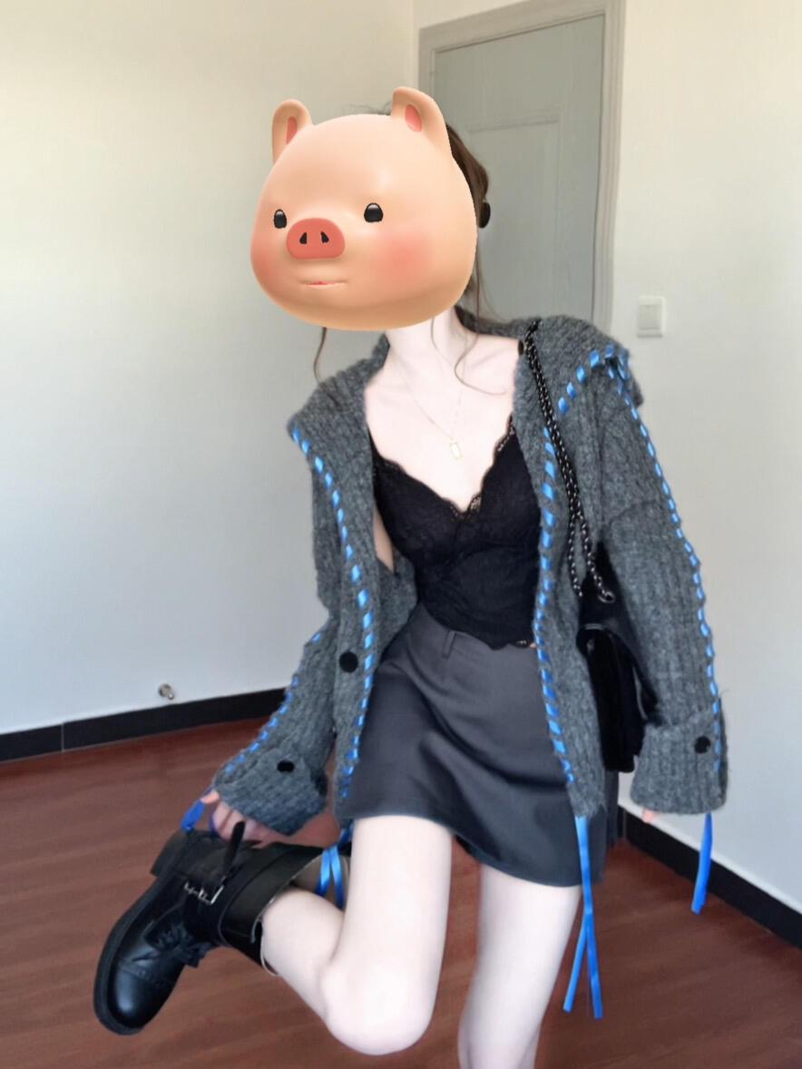 

Кардиган крупной вязки с лентами во французском стиле и большими лацканами - Женский осенне-зимний высококачественный приталенный свитер-пальто S