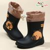 Children's Rain Boots Cartoon Capybara Pattern Rubber Rain Shoes For Girls Boys Anti-Slip Elastic Band For Students