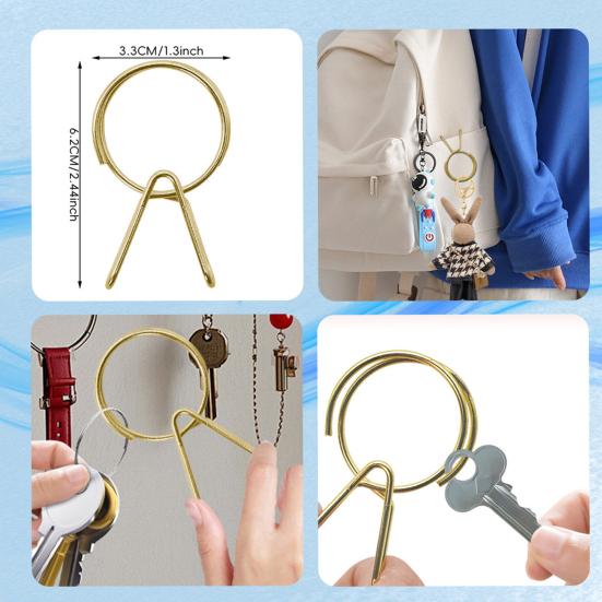 1/2Pcs Key Clip Stainless Steel Clamp Design Easy Installation Split Ring Alternative Key Organizer Key Accessory