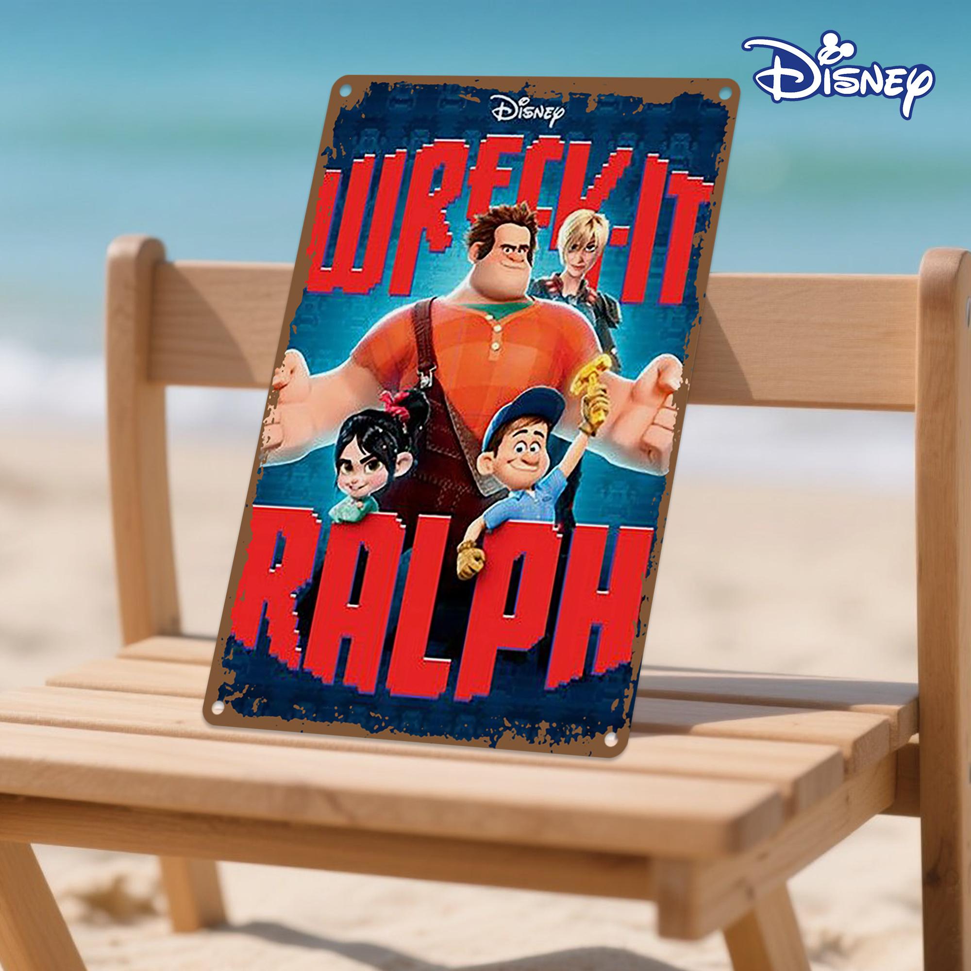 

1 шт. Металлическая жестяная табличка Disney Wreck-It Ralph - 20,32x30,48 см Красочное киноискусство, Прочный железный настенный декор для дома, праздника, игровой комнаты 20x30cm（7.8x11.8inch）