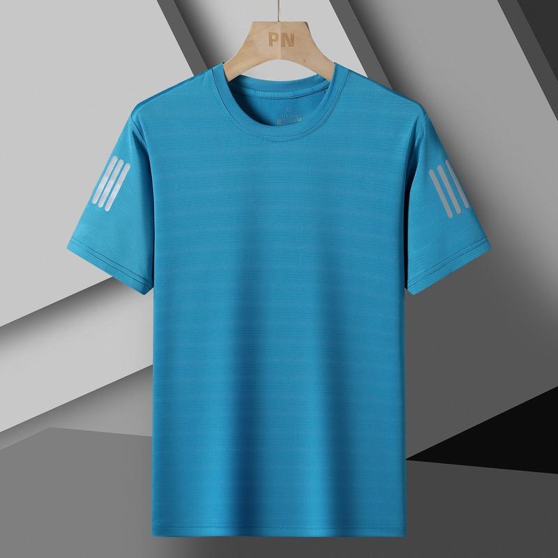 Ice Silk T-shirt Sports Running Fitness Quick-drying Breathable Large Size Outdoor Short-sleeved T-shirt