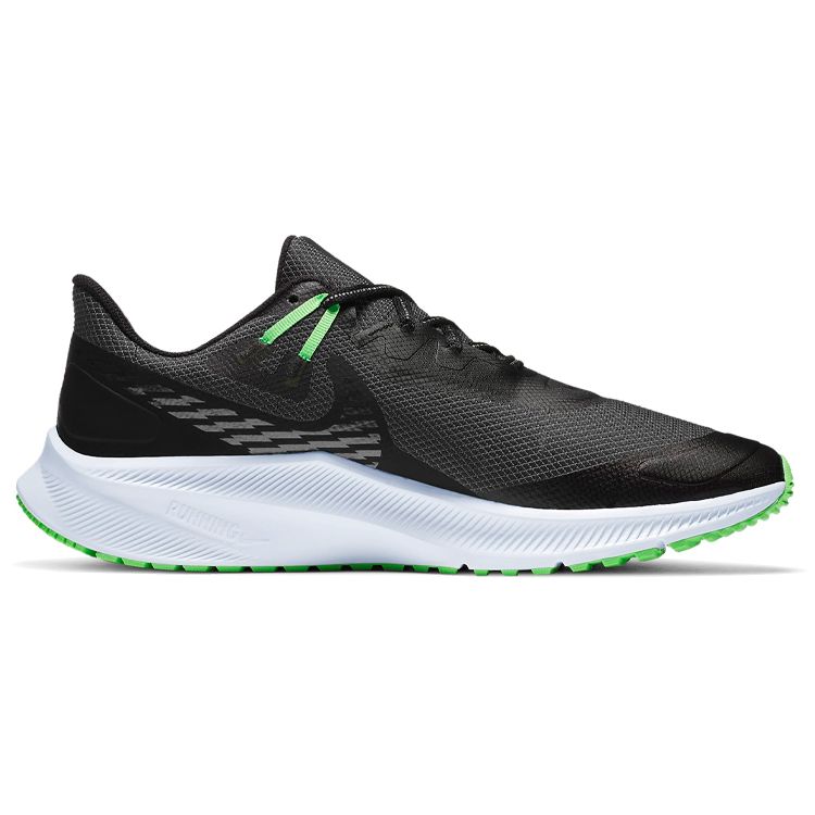 Nike Quest 3 Shield Uomo Nero Ossidiana Nebbia Verde Veleno CQ8894-010
