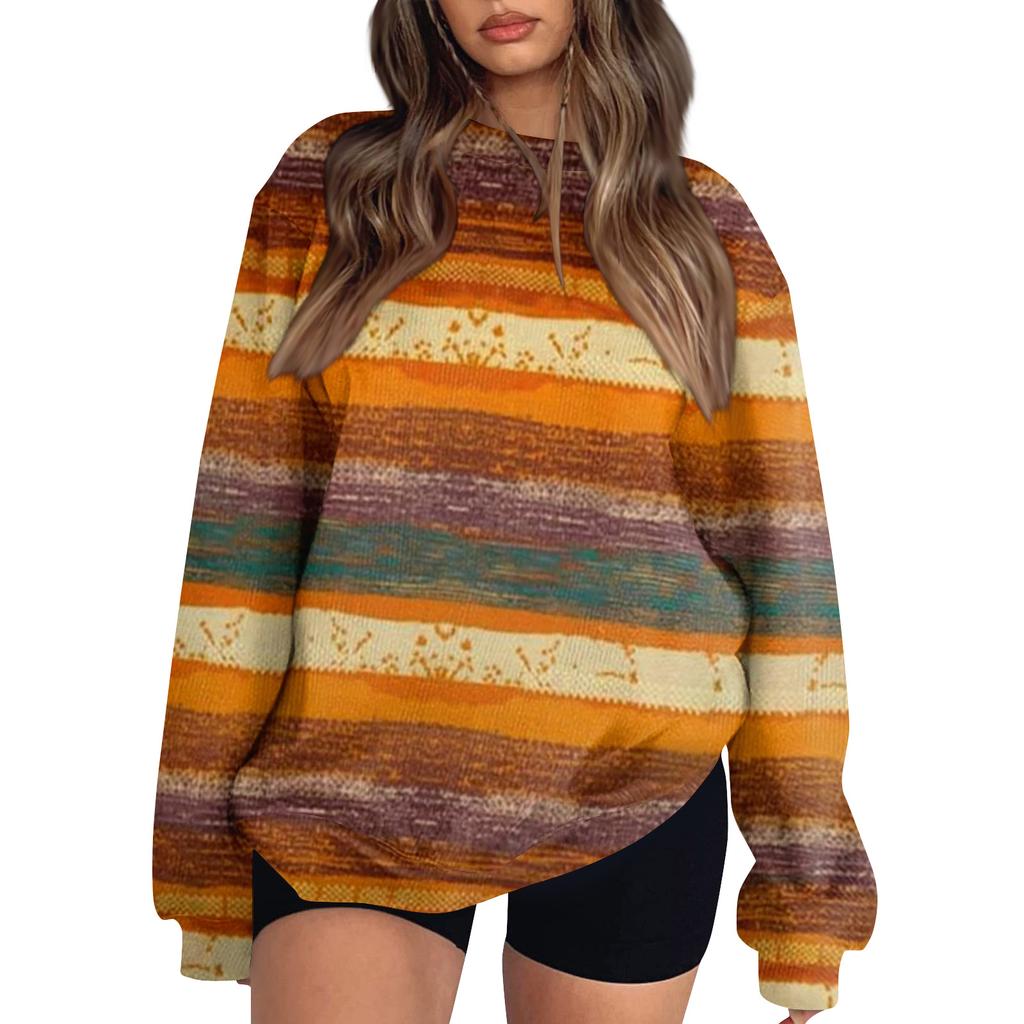 Damskie Topy Damska Bluza z Długim Rękawem Casualowy Okrągły Dekolt Luźny Krój Pulowerowe Polarowe Topy