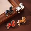 1/4Pcs Cute Cartoon Pony Metal Brooches Zodiac Horse Badge Pins Clothing Backpack Accessories For Women Men  Year Gift