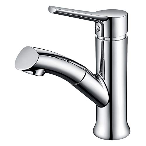 

Auralum Bathroom Faucet, Soft Aerated Shower, Single Lever Mixer Tap, Pull-Out Hose, for Hair Washing, Instructions Included