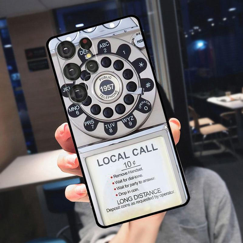 Retro Telephone Rotary Dial Cover For Samsung Galaxy S25 S24 S21 S22 S23 Ultra S9 S10 Plus S24 FE S21 FE Phone Case