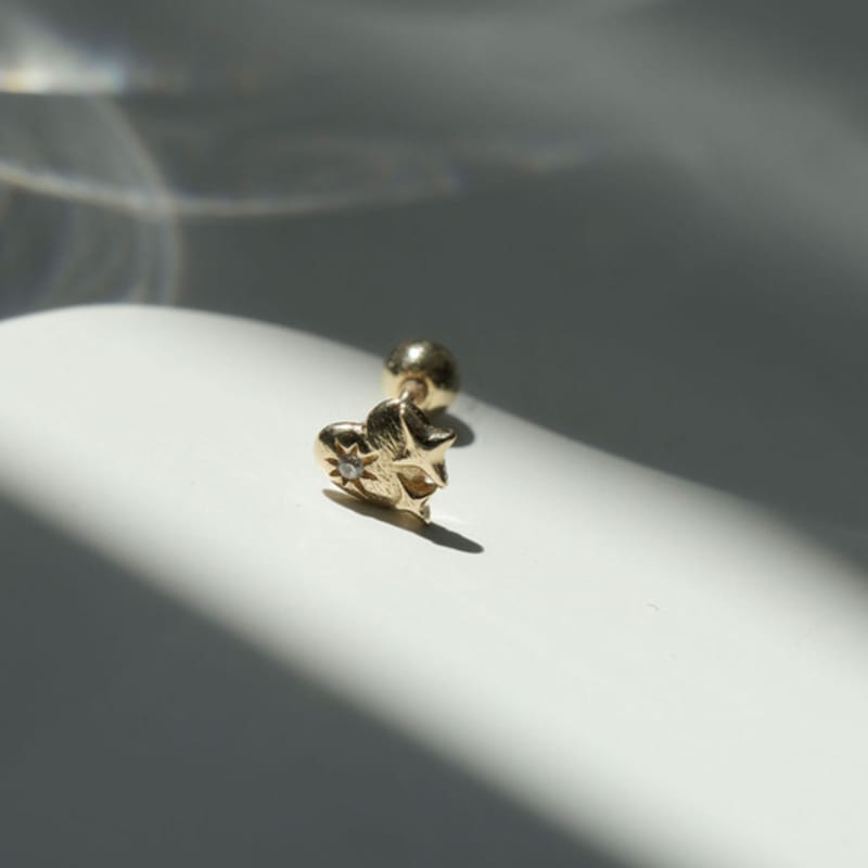 Youngglow 14k Heart Twinkle Piercing