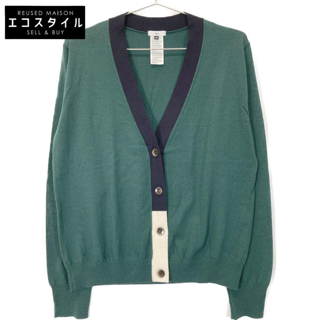 SOV. 23 year old green merino wool knit cardigan tops 38 greenUsed