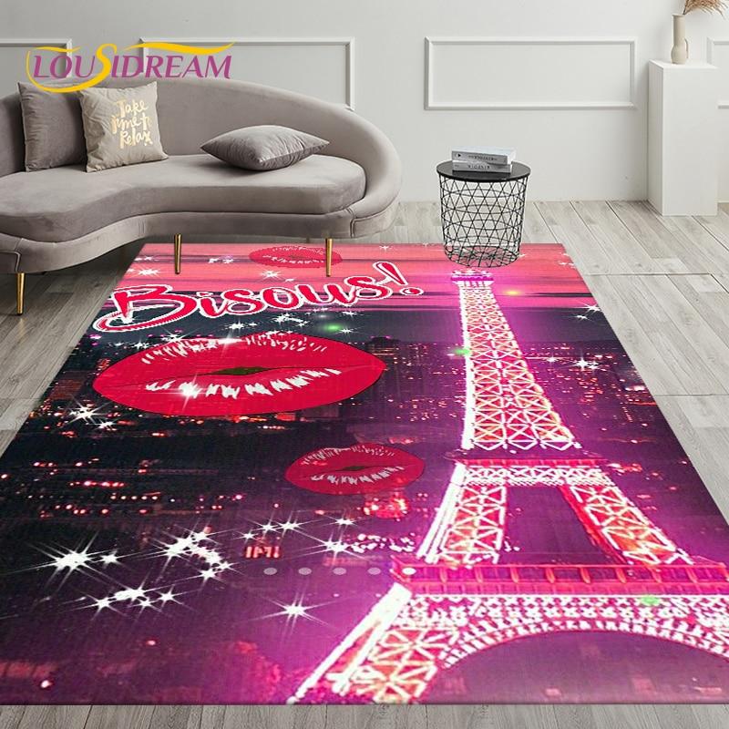 France Paris Eiffel Tower Art Area Rug,Carpet Rug for Living Room Bedroom Decoration,Kids Play Crawling Soft Non-slip Floor Mats