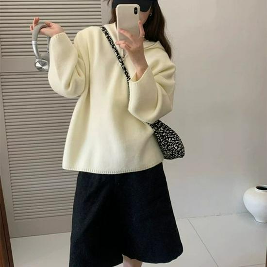 Women's Soft Faux Mink Fur Knit Cardigan - Autumn/Winter Loose Fit, Short, Age-Reducing, Long Sleeve Top