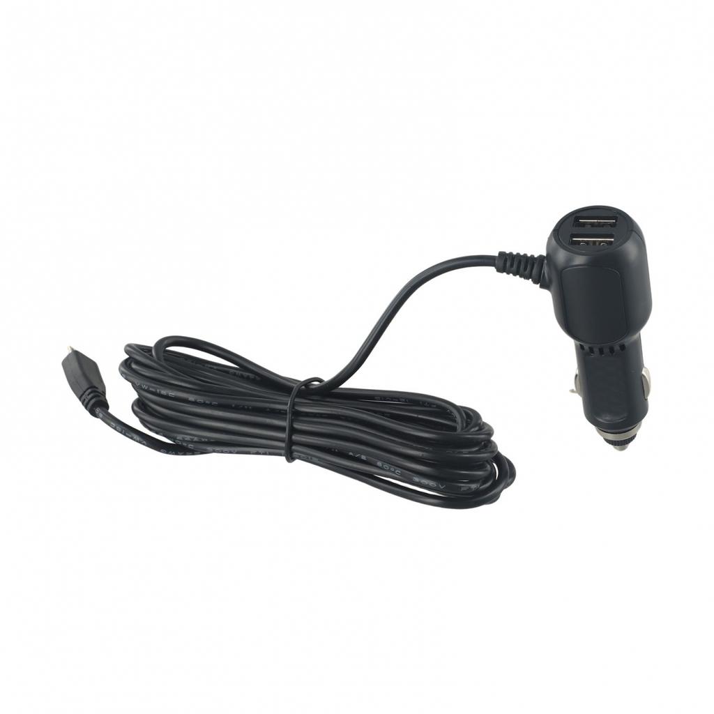 High Quality Dual Port Car Charger and 11 5ft Cable for Dash Cams