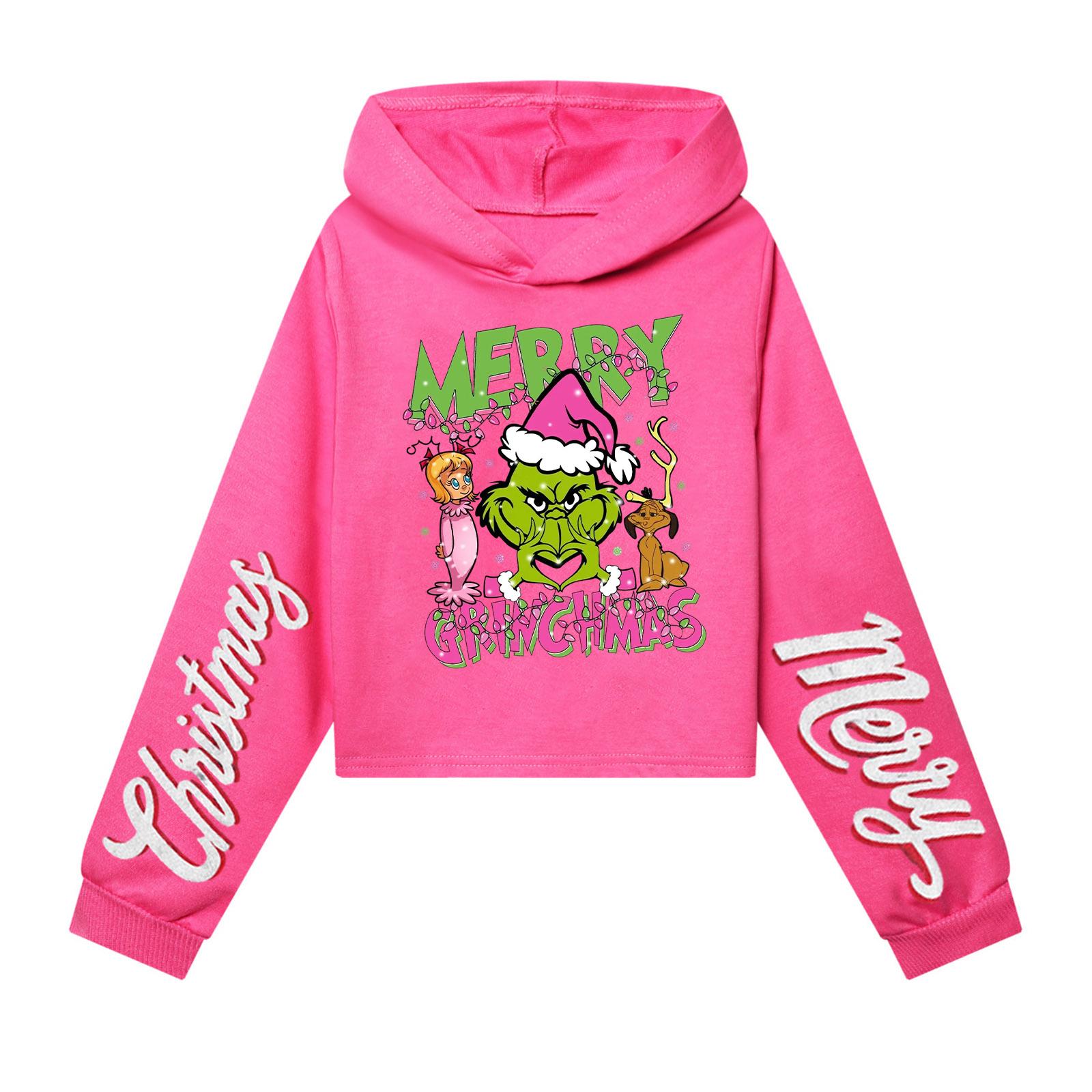 

Детская повседневная модная толстовка с капюшоном и длинными рукавами с рождественским принтом (Без шнурка) 170