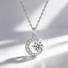 Silver Crescent Moissanite DWomen's Necklace Luxury Star and Moon Pendant Elegant Clavicle Chain Cute Jewelry