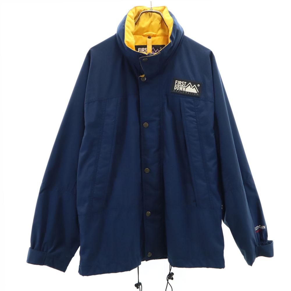 FIRSTDOWN 90s Old Long sleeve Nylon jacket L Navy system Mesh lining Men's Used