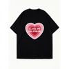 Oversized T Shirt Dress Black I Love My Girlfriend Heart Print Graphic For Casual Outfits And Romantic Occasions
