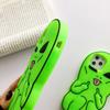 Cartoon 3D Mittelfinger Alien weiche Silikonhülle für iPhone 14 13 12 11 Pro Max X XR Xs Max 7 8 Plus Se 2020 Schutz Rückseite