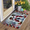 Premium Flannel 1pc, Christmas Theme Carpet, Snowman Pattern Welcome Mat for The Door, Non-Slip And Washable Carpet, Living Room