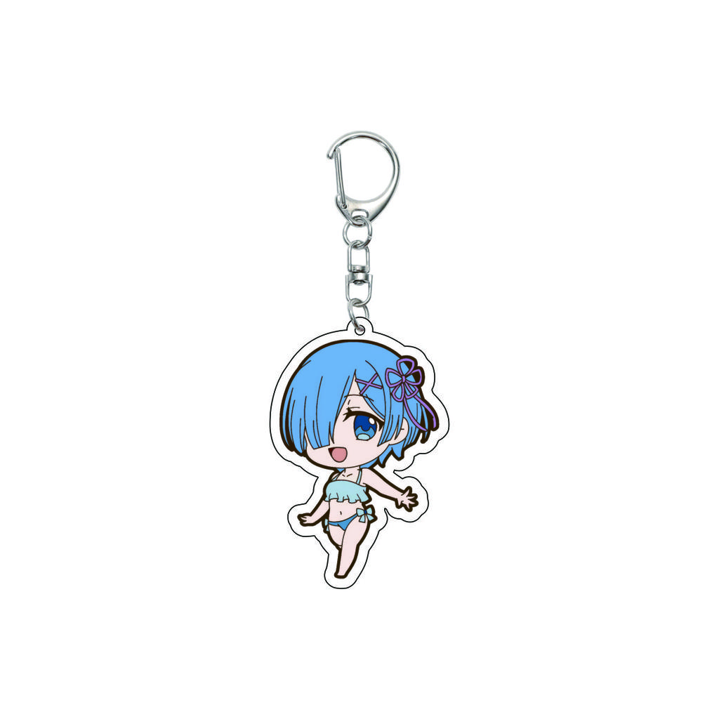 55MM Anime Re:ZERO - Iniziare la Vita in un Altro Mondo Portachiavi Natsuki Subaru Emilia Portachiavi Piastra Modello Acrilica Regali di Natale