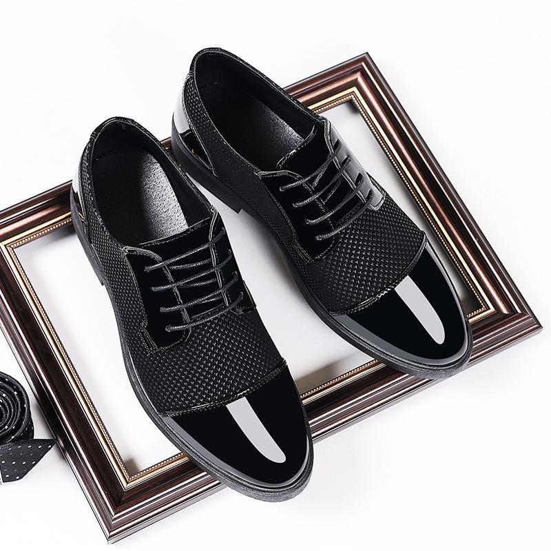 Qingyinglun lässige Business-Kleiderschuhe Lederschuhe Herrenschuhe Hochzeitsschuhe Innenhöhenerhöhung Einzelne Schuhe Arbeitsschuhe wasserdicht und leicht