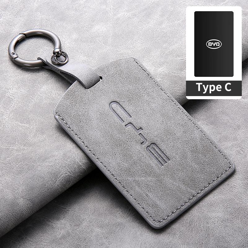Sheepskin Leather Car NFC Card Samrt Remote Key Cover Case Shell Protector Holder For BYD S7 S6 L3 M6 F3 F0 Keychain Accessories