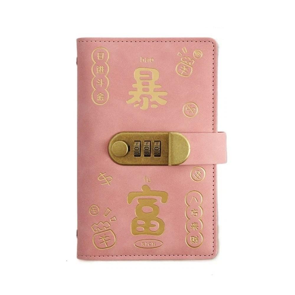 Portable Budget Binder with Lock PU Leather Planner Organizer Stainless Ring Binder