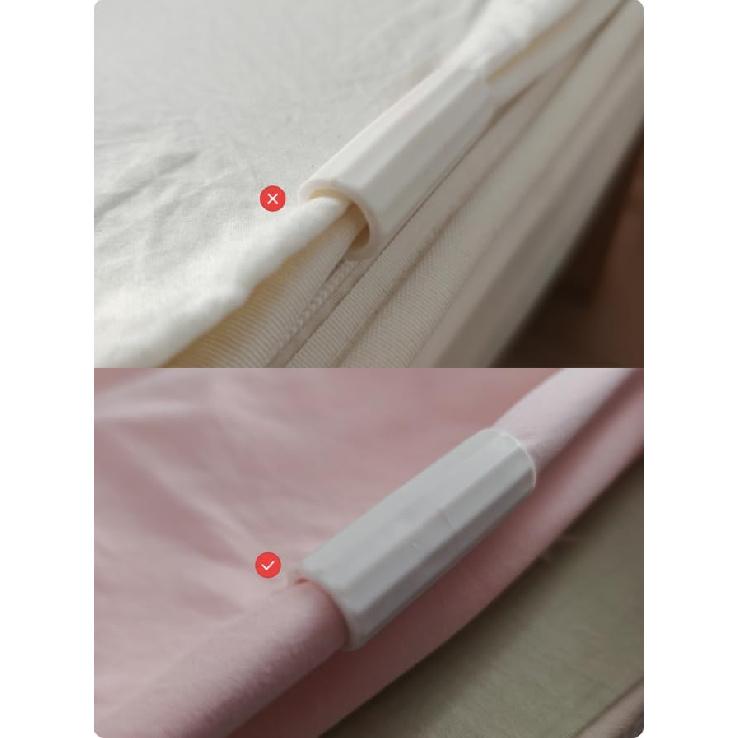 12 Pack Bed Sheet Grippers Sheet Holders Fasteners Bed Sheet Clips Keep Sheets Snug for Mattresses with Raised Edge (White)